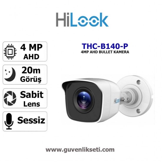 4MP Hilook AHD bullet kamera 20 metre gece görüşlü dış mekan güvenlik kamerası
